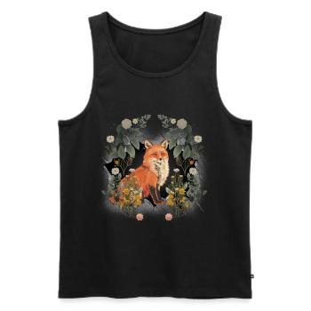 Fuchs Kind Kinder Waldbewohner Waldtiere Füchsin - Männer Premium Bio Tank Top - Schwarz - Vorne - AI Model Male 178 light (178cm)