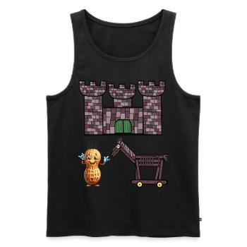 Cacahuète Château médiéval Roi Cheval Château Enfant - Débardeur bio Premium Homme - noir - Devant - Michal (187cm)