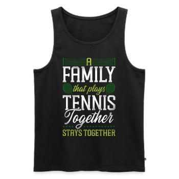drôle de joueur de tennis raquette famille - Débardeur bio Premium Homme - noir - Devant - Michal (187cm)
