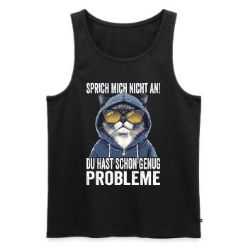 Ne me parlez pas, vous avez déjà assez de problèmes - Débardeur bio Premium Homme - noir - Devant - AI Model Male 178 light (178cm)