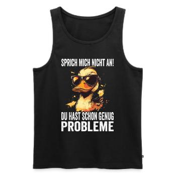 Ne me parlez pas, vous avez déjà assez de problèmes - Débardeur bio Premium Homme - noir - Devant - AI Model Male 178 light (178cm)