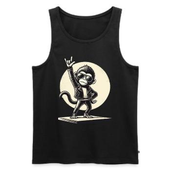 Rock, Rocker, Rock Musik, Heavy Metal, Rock Hand - Männer Premium Bio Tank Top - Schwarz - Vorne - AI Model Male 178 light (178cm)