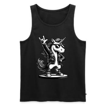 Rock, Rocker, Rock Musik, Heavy Metal, Rock Hand - Männer Premium Bio Tank Top - Schwarz - Vorne - AI Model Male 178 light (178cm)