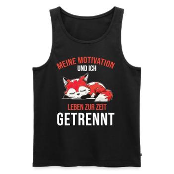 Lazy Tshirt Work Fox Funny Sarcasm Office - Men's Premium Organic Tank Top - black - Front - AI Model Male 178 light (178cm)