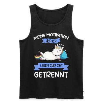 Lazy Tshirt Work Unicorn Funny Sarcasm Office - Men's Premium Organic Tank Top - black - Front - Michal (187cm)
