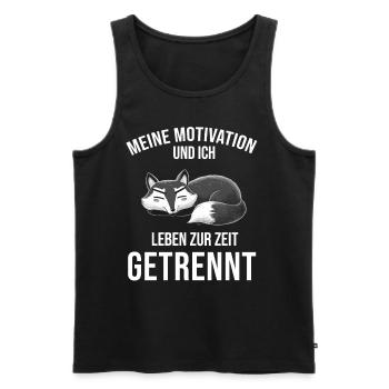 Lazy Tshirt Work Fox Funny Sarcasm Office - Men's Premium Organic Tank Top - black - Front - AI Model Male 178 light (178cm)