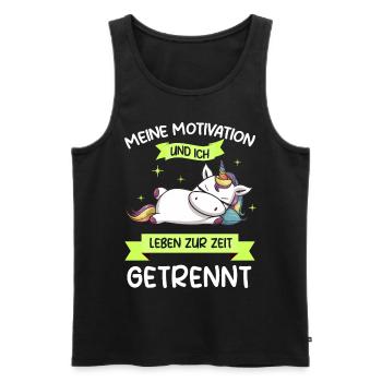 Lazy Tshirt Work Unicorn Funny Sarcasm Office - Men's Premium Organic Tank Top - black - Front - Michal (187cm)