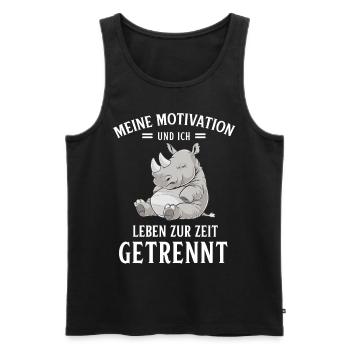 Lazy Tshirt Work Rhino Funny Sarcasm Office - Men's Premium Organic Tank Top - black - Front - AI Model Male 178 light (178cm)