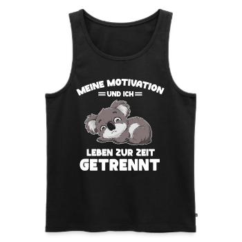 Lazy Tshirt Work Koala Funny Sarcasm Office - Men's Premium Organic Tank Top - black - Front - AI Model Male 178 light (178cm)