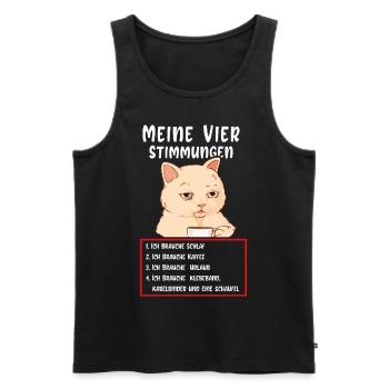Lazy Tshirt Work Cat Funny Sarcasm Office - Men's Premium Organic Tank Top - black - Front - Michal (187cm)