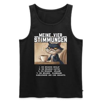 Lazy Tshirt Work Cat Funny Sarcasm Office - Men's Premium Organic Tank Top - black - Front - Michal (187cm)