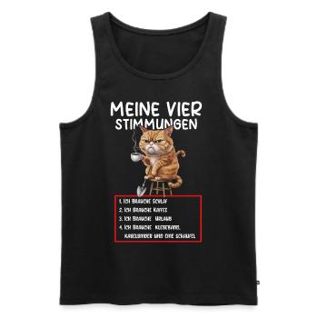 Lazy Tshirt Work Cat Funny Sarcasm Office - Men's Premium Organic Tank Top - black - Front - Michal (187cm)