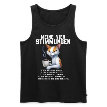 Lazy Tshirt Work Cat Funny Sarcasm Office - Men's Premium Organic Tank Top - black - Front - Michal (187cm)