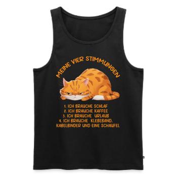 Lazy Tshirt Work Cat Funny Sarcasm Office - Men's Premium Organic Tank Top - black - Front - Michal (187cm)