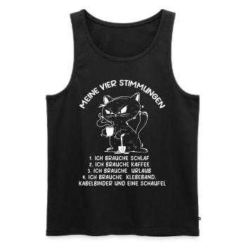 Lazy Tshirt Work Cat Funny Sarcasm Office - Men's Premium Organic Tank Top - black - Front - Michal (187cm)