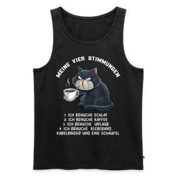 Lazy Tshirt Work Cat Funny Sarcasm Office - Men's Premium Organic Tank Top - black - Front - Michal (187cm)