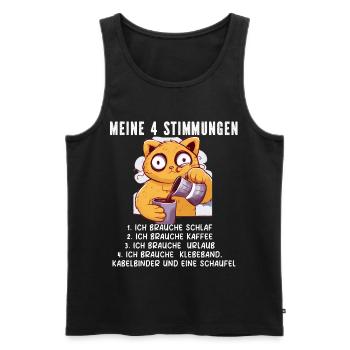 Lazy Tshirt Work Cat Funny Sarcasm Office - Men's Premium Organic Tank Top - black - Front - Michal (187cm)
