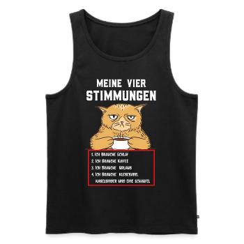 Lazy Tshirt Work Cat Funny Sarcasm Office - Men's Premium Organic Tank Top - black - Front - Michal (187cm)