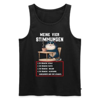 Lazy Tshirt Work Cat Funny Sarcasm Office - Men's Premium Organic Tank Top - black - Front - Michal (187cm)
