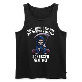 Naughty Irony Funny Work Funny Sarcasm Antisocial - Men's Premium Organic Tank Top - black - Front - Michal (187cm)