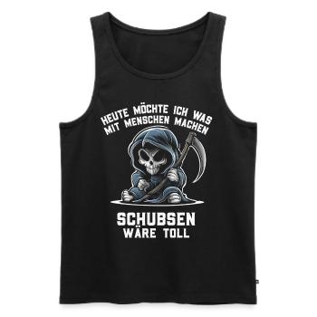 Naughty Irony Funny Work Funny Sarcasm Antisocial - Men's Premium Organic Tank Top - black - Front - Michal (187cm)