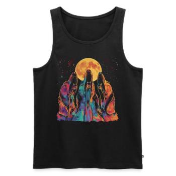 Bloodhound Dog Howling Moon - Men's Premium Organic Tank Top - black - Front - Michal (187cm)