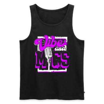 Podcast Podcaster Podcasting - Men's Premium Organic Tank Top - black - Front - AI Model Male 178 light (178cm)