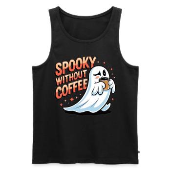 Spuk ohne Kaffee? Unmöglich! - Männer Premium Bio Tank Top - Schwarz - Vorne - Michal (187cm)