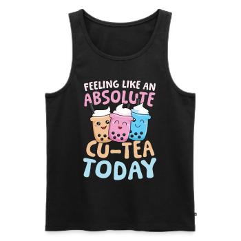 Feeling like an absolute cu-tea Bubble Tea - Männer Premium Bio Tank Top - Schwarz - Vorne - AI Model Male 178 light (178cm)
