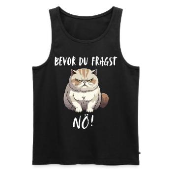 T-shirt chat Drôle Drôle Humour Sarcasme Ironie - Débardeur bio Premium Homme - noir - Devant - AI Model Male 178 light (178cm)