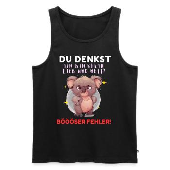 Koala Tshirt Kinder Frauen Witzig Klein Sarkasmus - Männer Premium Bio Tank Top - Schwarz - Vorne - AI Model Male 178 light (178cm)