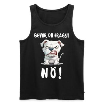 Hund Tshirt Lustig Witzig Humor Sarkasmus Ironie - Männer Premium Bio Tank Top - Schwarz - Vorne - AI Model Male 178 light (178cm)