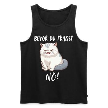 T-shirt chat Drôle Drôle Humour Sarcasme Ironie - Débardeur bio Premium Homme - noir - Devant - AI Model Male 178 light (178cm)