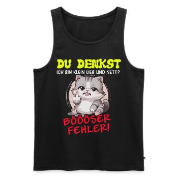 Cat Tshirt Kids Women Funny Small Sarcasm - Men's Premium Organic Tank Top - black - Front - Michal (187cm)