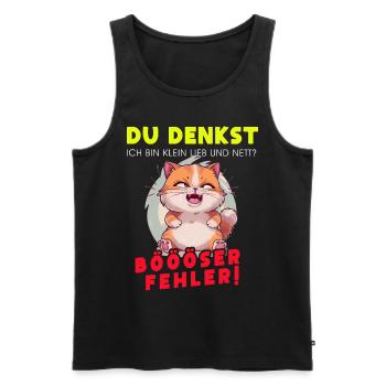Cat Tshirt Kids Women Funny Small Sarcasm - Men's Premium Organic Tank Top - black - Front - Michal (187cm)