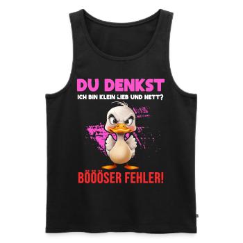 Duck Tshirt Kids Women Funny Small Sarcasm - Men's Premium Organic Tank Top - black - Front - Michal (187cm)