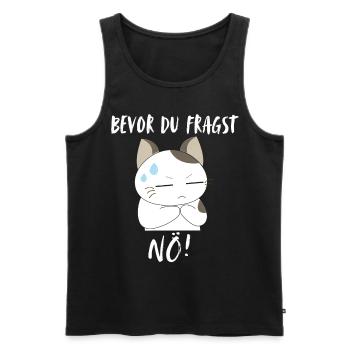 T-shirt chat Drôle Drôle Humour Sarcasme Ironie - Débardeur bio Premium Homme - noir - Devant - AI Model Male 178 light (178cm)
