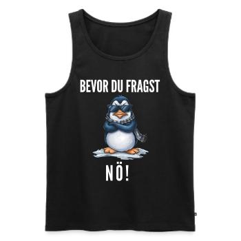 Penguin Tshirt Funny Funny Humor Sarcasm Funny - Men's Premium Organic Tank Top - black - Front - Michal (187cm)