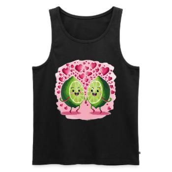 Niedliche Zitrone Früchte mit Liebe - Männer Premium Bio Tank Top - Schwarz - Vorne - AI Model Male 178 light (178cm)