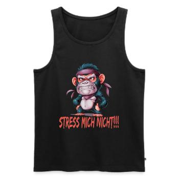 Stress Mich Nicht Gorilla - Männer Premium Bio Tank Top - Schwarz - Vorne - Michal (187cm)