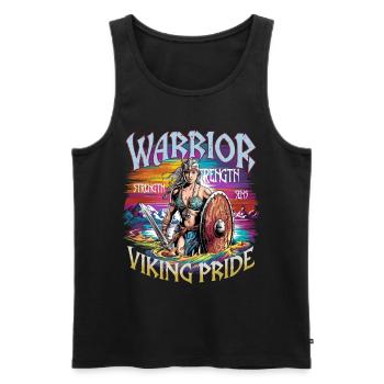 Warrior Spirit and Viking Pride für Wikinger - Männer Premium Bio Tank Top - Schwarz - Vorne - Michal (187cm)