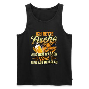German Fisherman t-shirt - Men's Premium Organic Tank Top - black - Front - Michal (187cm)