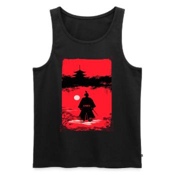 Samurai im Mondlicht - Männer Premium Bio Tank Top - Schwarz - Vorne - AI Model Male 178 light (178cm)