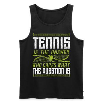 Drôle de joueur de tennis Raquette Tennis - Débardeur bio Premium Homme - noir - Devant - Michal (187cm)