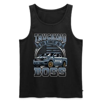 Trucking is like a Redneck - Men's Premium Organic Tank Top - black - Front - AI Model Male 178 light (178cm)