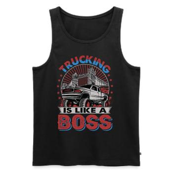 Trucking is like a Redneck - Men's Premium Organic Tank Top - black - Front - AI Model Male 178 light (178cm)