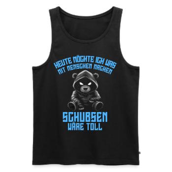 Panda Irony Funny Work Funny Funny Antisocial - Men's Premium Organic Tank Top - black - Front - Michal (187cm)