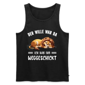Lion Tshirt Funny Funny Humor Sarcasm Irony - Men's Premium Organic Tank Top - black - Front - Michal (187cm)
