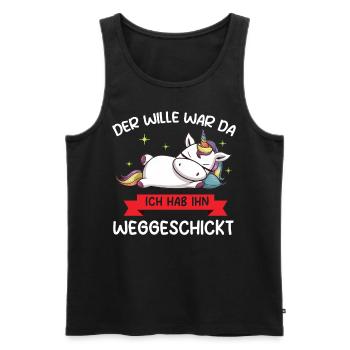 Unicorn Tshirt Funny Funny Humor Sarcasm Irony - Men's Premium Organic Tank Top - black - Front - Michal (187cm)