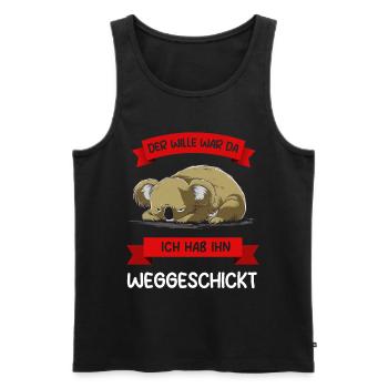 Koala Tshirt Funny Funny Humor Sarcasm Irony - Men's Premium Organic Tank Top - black - Front - Michal (187cm)
